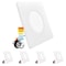 Luxrite 3-4 Inch Square LED Flush Mount & Recessed Light 5CCT 650LM Dimmable J-Box or 4 Recessed Can, 4PK LR24980 LR24981-4PK - alternate 1